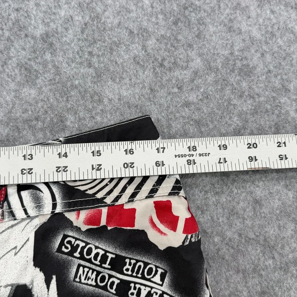 Lost Enterprises Board Shorts Mens 34 Red Black White Graphic Punk Surf Trunks